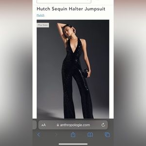 Brand new black sequin halter jumpsuit